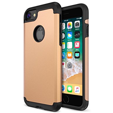 iPhone 8 Case, Trianium Protanium Apple iPhone 8 Case (2017) with Heavy Duty Protection / Shock Absorption / Dual Layer TPU   Rigid Back Armor / Scratch Resistant / Reinforced Corner Frame - Gold