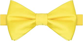 KissTies Solid Satin Pre-Tied Bow Tie Adult's Adjustable Tuxedo Bowties