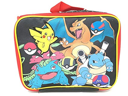 New Arrive 2017 Pokemon Pikachu Black & Red School Lunch Bag