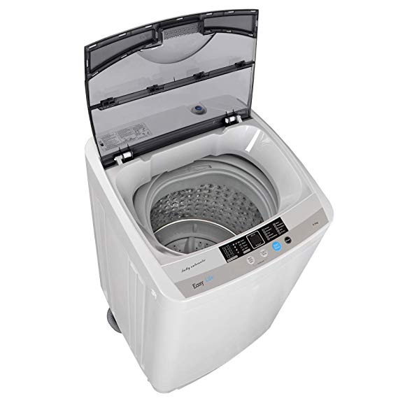 ZENY Powerful Motor Full-automatic Mini Washing Machine Laundry Washer Dryer 1.6 cu ft 8 Waterlevel w/Built-in Drain Pump 10LB Top Load