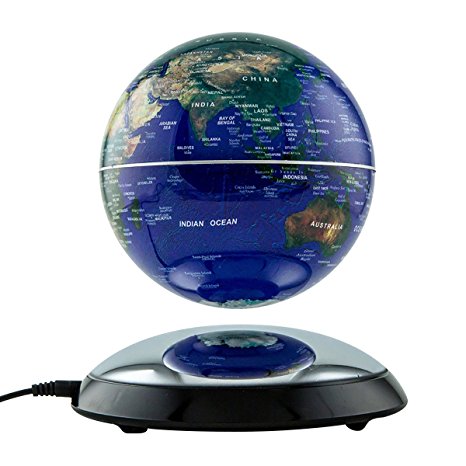Magnetic Rotating Globe Levitating Anti Gravity Globe Earth Floating Globe （BLUE）