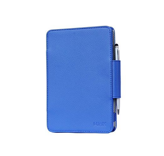 TAB S2 8.0" case, 2015 Samsung Galaxy TAB S2 & TAB S2 NOOK 8.0 inch Case by i-UniK Model SM-T710 (SUPPORT AUTO SLEEP AWAKE) Tablet Leather Protection Case [Bonus Stylus] - [Navy Blue]