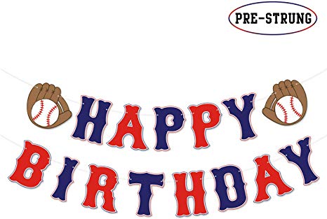 Baseball Happy Birthday Banner Sports Theme Birthday Party Decorations MLB Party Supplies