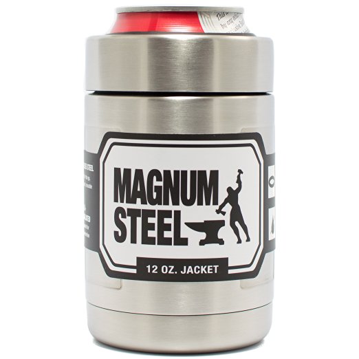 12 oz JACKET - CAN & BOTTLE Insulator - Stainless Steel Double Wall Vacuum Insulated Thermos Beverage Cooler