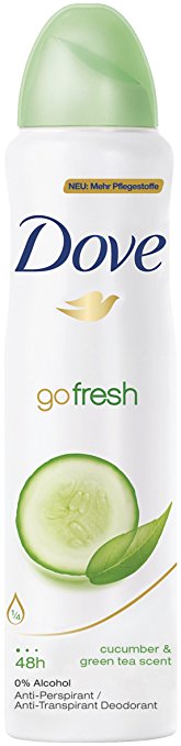 Dove Go Fresh Cucumber & Green Tea Deodorant 48h Spray 150 ml / 5 fl oz (6-Pack)