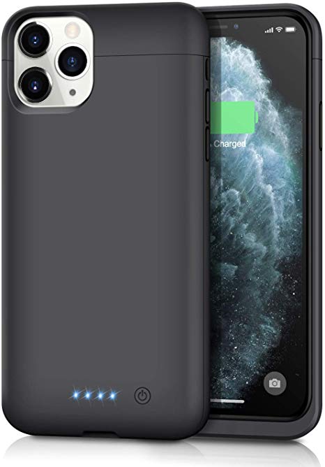 Pxwaxpy Battery Case for iPhone 11 Pro, Upgraded 5500mAh Portable Rechargeable Charging Case Protective Charger Case Extended Battery Pack for Apple iPhone 11 Pro [5.8 inch], Black