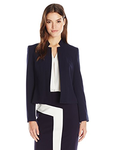 Nine West Women's Stretch Crepe Notch Collar Jacket