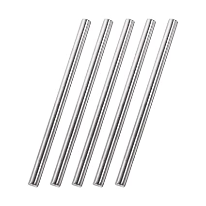 uxcell 8mm x 200mm 304 Stainless Steel Solid Round Rod for DIY Craft - 5pcs