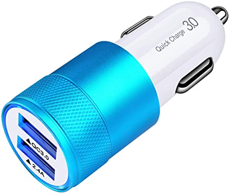 Fast Car Charger, Quick Charging 5.4A/30W Phone USB Car Charger Adapter Rapid Plug 2 Port Cigarette Lighter Charger Flush Compatible Samsung Galaxy S21 S20 Ultra S10e S10 S9 S8 Note, iPhone