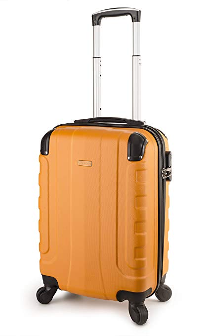 TravelCross Chicago Carry On Lightweight Hardshell Spinner Luggage - Orange