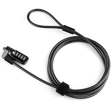 ONSON Notebook/Laptop Combination Lock laptop cable lock-4 Digit Password All Steel Lock,Anti-theft,Security Cable for Notebook, Monitor, Desktop Computer, Projector(Black)