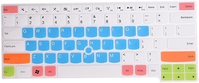 Leze - Keyboard Cover for Thinkpad E450C E460 E465 L450 T450S T14 T14s E14, E14 Gen 2, Thinkpad P43s P14s, Thinkpad X1 Yoga 5th Gen, ThinkPad P1 Gen 2/3, X1 Extreme Gen 2/3 Laptop - White Blue