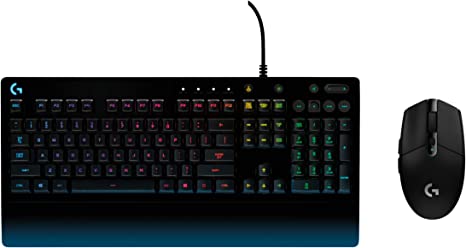 Logitech G305 Lightspeed Wireless Gaming Mouse - Black & 13 Prodigy Gaming Keyboard, LIGHTSYNC RGB Backlit Keys, Spill-Resistant, Customizable Keys, Dedicated Multi-Media Keys – Black