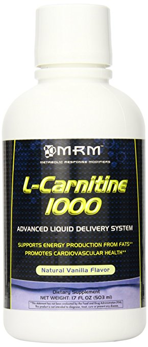 MRM L-Carnitine 1000 Liquid, Natural Vanilla, 17-Ounce Bottles