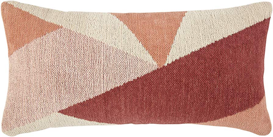 Rivet Modern Geometric Throw Pillow - 12 x 24 Inch, Pink