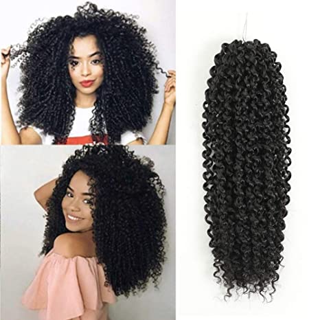 Afro Jerry Curl Crochet Hair Ombre Color Marlybob Afro kinky Curly Braiding Hair Extension 3X Braid Hair Blonde Short Synthetic Hair Styles (11" 4packs, 2#)