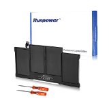Runpower New Laptop Battery for Apple A1377 A1405 A1496 MacBook Air 13 also fits A1369 Late 2010 Mid 2011 version A1466 Mid 2012 Mid 3013 Early 2014  Two Free Screwdrivers - 18 Months Warranty Li-Polymer 4-cell 55Wh7200mAh