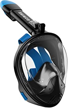 G2RISE SN01 Full Face Snorkel Mask with Detachable Snorkeling Mount, Anti-Fog and Foldable Design for Adults Kids