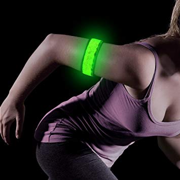 BSEEN LED Armband, 2ed Generation LED Slap Bracelets, Patented Heat Sealed Glow in The Dark Water/Sweat Resistant Glowing Sports Wristbands for Running, Cycling, Hiking, Jogging