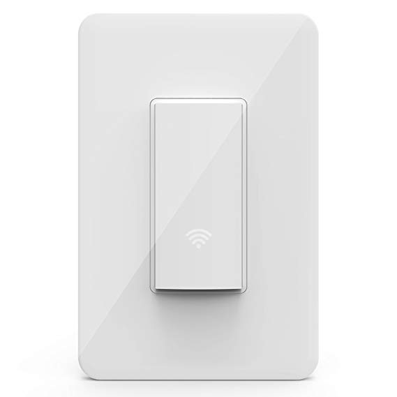 KMC Smart Wi-Fi Light Switch (2 Pack), Wireless Smart Lighting Control, No Hub Required, Single Pole, Requires Neutral Wire, Works with Alexa and Google Assistant