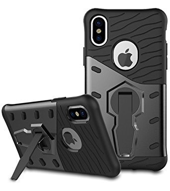 iPhone X Case SunRemex Durable Armor with Full Body Protective and Heavy Duty Protection and 360 Degree Rotating Kickstand Design for Apple iPhone X