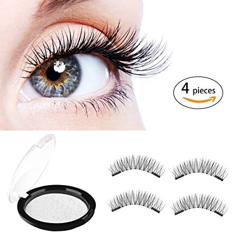 False Eyelashes,ONSON Magnetic Eyelashes 3D Ladies Eyelashes Natural Look No Glue Needed,Multipack [4 pieces]