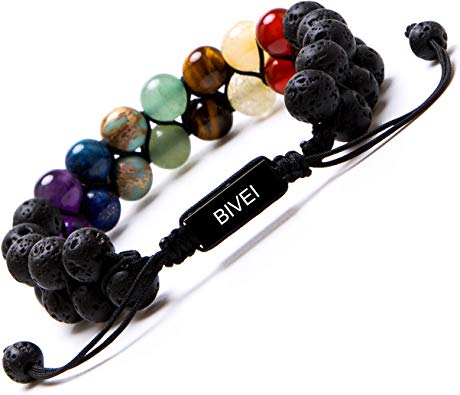 Chakra Bracelet - 7 Chakra Crystal Gemstone Bead Bangle Bracelet for Yoga Meditation, Healing, Anxiety Relax