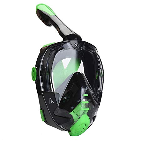 AQTECKNO Diving Mask Snorkeling Full Face Mask Dry Top Snorkel Mask Ear Valve