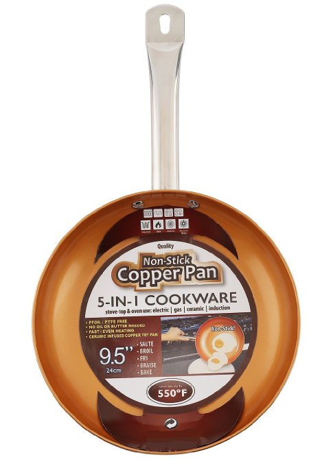 Non-stick Copper Frying Pan with Ceramic Coating, 9.5 Inches By JoBox