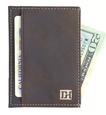 Dapper Hide Men's Slim Leather Card Holder Wallet - Thin Minimalist Design - Gift Box Included - The Maxwell