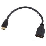 Afunta Mini HDMI Male to HDMI Female Converter Adapter Cable Cord 1080P