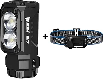 WUBEN E7 Mini Flashlight Rechargeable, 1800LM Pocket Flashlight High Lumens, Super Bright Small Flashlight, 6 Modes EDC Flashlights Waterproof, Headlamp Flashlight for Outdoor, Camping, Hiking