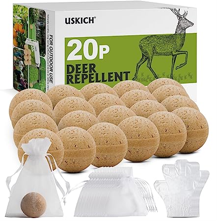 20 Pack Deer Repellent, Rabbit Repellent, Deer Deterrent, Powerful Deer Repellent Outdoor for Plants, Rabbit Repellant for Garden, Deer Repellent for Outdoor Tree Yard, Safe for Deer and Plants