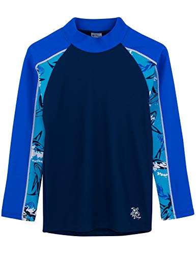 Tuga Boys Long Sleeve Rash Guard 1-14 Years, UPF 50  Sun Protection Swim Shirt