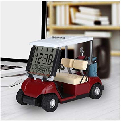 10L0L LCD Display Mini Golf Cart Clock for Golf Fans Great Gift for Golfers Race Souvenir Novelty Golf Gifts