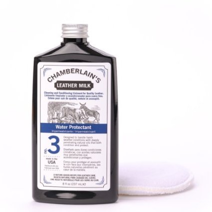 Leather Milk Water Protectant No 3 - Water Protectant With With A Premium Consistency That Will Make Your Leather Look Like New Again - Protect From Water With No Chemical Smell - Made In The USA With A 100 Money Back Guarantee - 8 fl oz