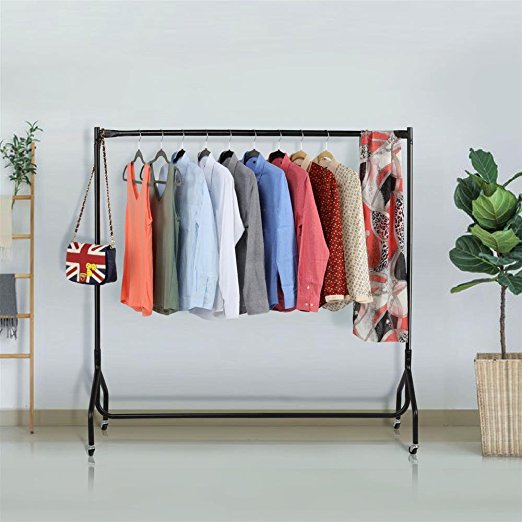 go2buy 4ft Heavy Duty Strong Rolling Commercial Grade Clothing Garment Rack