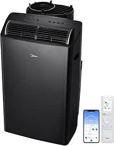 Midea Duo 14,000 BTU(12,000 BTU SACC) High Efficiency Inverter, Quiet Portable Air Conditioner, Cools up to 550 Sq.Ft., Works with Alexa/Google Assistant, Includes Remote Control&Window Kit (Renewed)