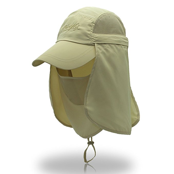 SamiTime 360 Degree Summer Outdoor Sun Protection Fishing Cap Neck Face Flap Hat Wide Brim and Face Mask