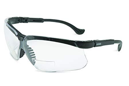 Uvex S3764 Genesis Reading Magnifiers Safety Eyewear  3.0, Black Frame, Clear Ultra-Dura Hardcoat Lens