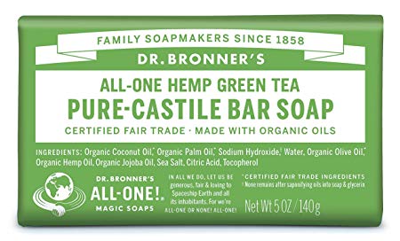 Dr Bronner's Organic Green Tea Soap Bar, 140 g