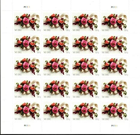 Garden Corsage Wedding Invitations Mint Sheet of 20 Two Ounce Rate Postage Stamps Scott 5458