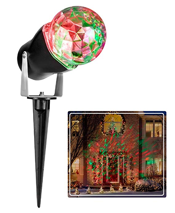 Gemmy LED Lightshow Kaleidoscope Projection Red & Green Spotlight for Christmas, Parties, Landscape!