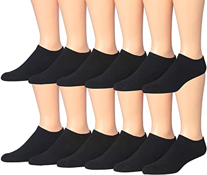 James Fiallo Mens 6 or 12 Pack Low Cut Athletic Socks (12 Pack, 2902)