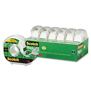 Scotch Magic Tape and Refillable Dispenser, 3/4 x 650 Inches, 6-Pack (6122)