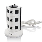 Umirro 10-outlet Surge Protector 4000W 110-250V Worldwide Voltage and 4-port Universal USB Family Charging Station w Surge and Overload Protection for All Electronic Devices Including Iphone Ipad Android Devices Samsung and More ETL Approved
