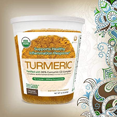 Feel Good Organic Fortified Turmeric Powder, 16 oz.