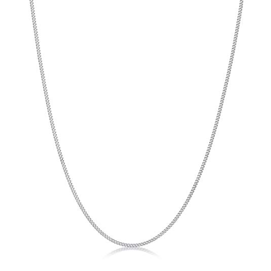 Amberta 925 Sterling Silver 1.1 mm Curb Chain Size: 14 16 18 20 22 24 inch