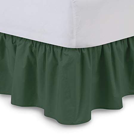 Shop Bedding Ruffled Bed Skirt (Twin, Hunter) 14 Inch Drop Dust Ruffle with Platform, Wrinkle and Fade Resistant - by Harmony Lane (Available in all bed sizes and 16 colors)