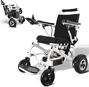 VEVOR Electric Wheelchair for Adults Seniors, 300 lbs Weight Capacity, 17.7 in Width Lightweight Foldable Motorized Power Wheelchairs, UP to 12.5 Miles Range All Terrain Aluminum Alloy Chair